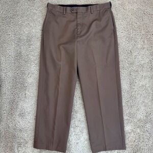 Croft & Barrow Dress‎ Pants Mens 36x29.5 Actual) Brown Cotton Career Work Casual